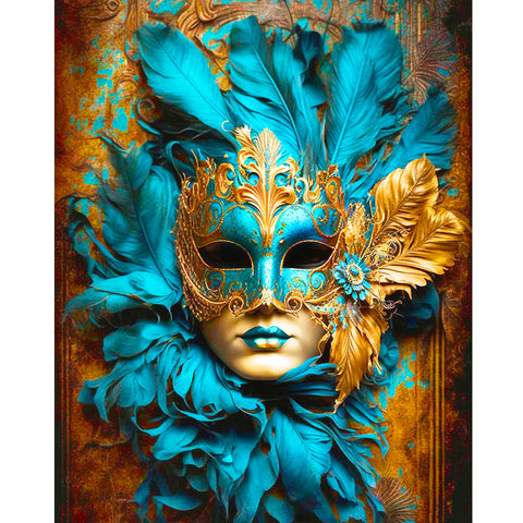 Masquerade Mask-Full Round Diamond Painting-40x50cm