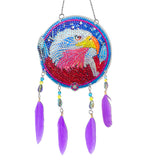 Animal-Feather Wind Chime Acrylic Diamond Pendant