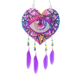 Animal-Feather Wind Chime Acrylic Diamond Pendant