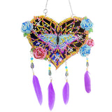 Animal-Feather Wind Chime Acrylic Diamond Pendant