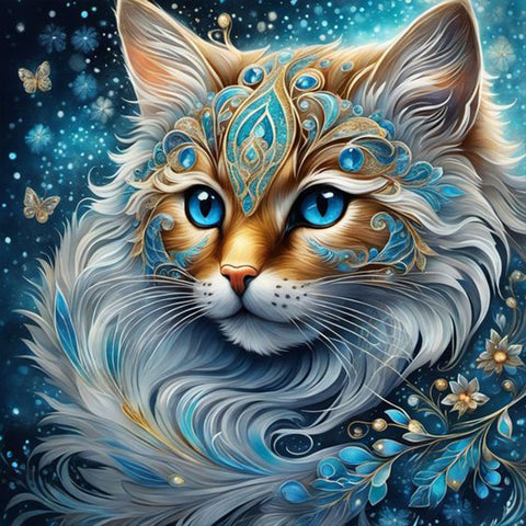 Cat-Full Round Diamond Painting-30x30cm