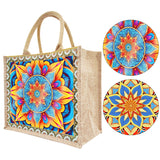 DIY Diamond Painting Linen Waterproof Handbag Shopping Storage Bag Totes Kit(with 2pcs diamond painting)