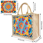 DIY Diamond Painting Linen Waterproof Handbag Shopping Storage Bag Totes Kit(with 2pcs diamond painting)