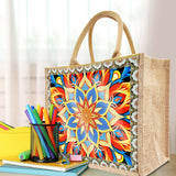 DIY Diamond Painting Linen Waterproof Handbag Shopping Storage Bag Totes Kit(with 2pcs diamond painting)