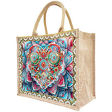 DIY Diamond Painting Linen Waterproof Handbag Shopping Storage Bag Totes Kit(with 2pcs diamond painting)