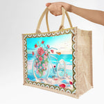 DIY Diamond Painting Linen Waterproof Handbag Shopping Storage Bag Totes Kit(with 2pcs diamond painting)