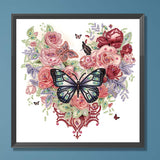 Love Butterfly Rose-Partial Special Diamond Painting-30x30cm