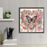 Love Butterfly Rose-Partial Special Diamond Painting-30x30cm