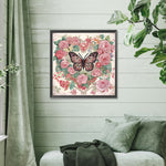 Love Butterfly Rose-Partial Special Diamond Painting-30x30cm