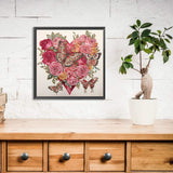 Love Butterfly Rose-Partial Special Diamond Painting-30x30cm