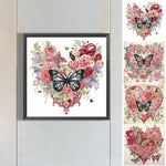 Love Butterfly Rose-Partial Special Diamond Painting-30x30cm