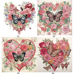 Love Butterfly Rose-Partial Special Diamond Painting-30x30cm