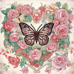 Love Butterfly Rose-Partial Special Diamond Painting-30x30cm