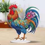 Rooster-Single Side Drill-Acrylic Diamond Desktop Ornament