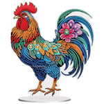 Rooster-Single Side Drill-Acrylic Diamond Desktop Ornament