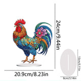 Rooster-Single Side Drill-Acrylic Diamond Desktop Ornament