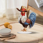 Rooster-Single Side Drill-Acrylic Diamond Desktop Ornament