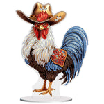 Rooster-Single Side Drill-Acrylic Diamond Desktop Ornament