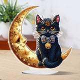 Moon Cat-Single Side Drill-Acrylic Diamond Desktop Ornament