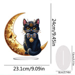 Moon Cat-Single Side Drill-Acrylic Diamond Desktop Ornament