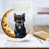 Moon Cat-Single Side Drill-Acrylic Diamond Desktop Ornament