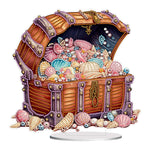 Pearl Shell Treasure Chest-Single Side Drill-Acrylic Diamond Desktop Ornament