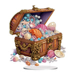 Pearl Shell Treasure Chest-Single Side Drill-Acrylic Diamond Desktop Ornament