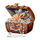 Pearl Shell Treasure Chest-Single Side Drill-Acrylic Diamond Desktop Ornament