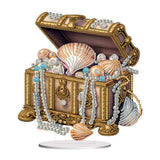 Pearl Shell Treasure Chest-Single Side Drill-Acrylic Diamond Desktop Ornament