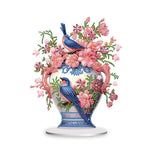 Flower And Bird Vase-Single Side Drill-Acrylic Diamond Desktop Ornament