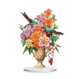 Flower And Bird Vase-Single Side Drill-Acrylic Diamond Desktop Ornament