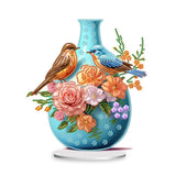 Flower And Bird Vase-Single Side Drill-Acrylic Diamond Desktop Ornament