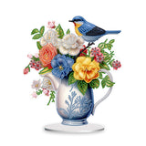 Flower And Bird Vase-Single Side Drill-Acrylic Diamond Desktop Ornament