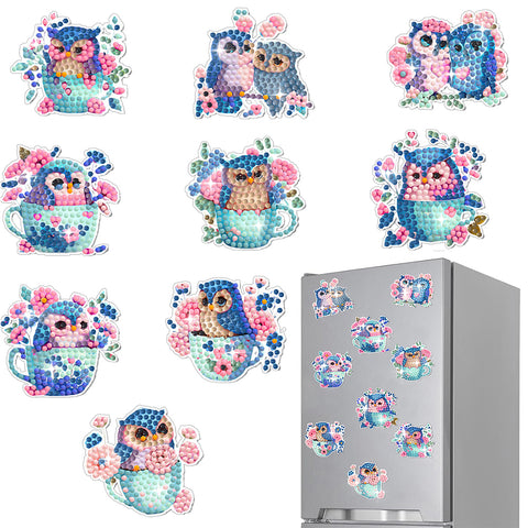 6/8/10Pcs/Set-Animal-Diamond Painting Magnet Refrigerator