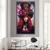 Red-Haired Girl-Full Round Diamond Painting-40x70cm-Large Size