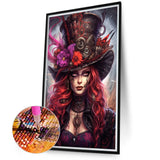 Red-Haired Girl-Full Round Diamond Painting-40x70cm-Large Size