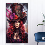 Red-Haired Girl-Full Round Diamond Painting-40x70cm-Large Size