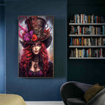 Red-Haired Girl-Full Round Diamond Painting-40x70cm-Large Size