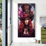 Red-Haired Girl-Full Round Diamond Painting-40x70cm-Large Size