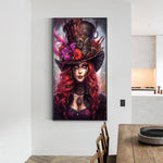 Red-Haired Girl-Full Round Diamond Painting-40x70cm-Large Size