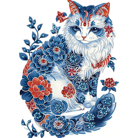 Cat-Full Round Diamond Painting-30x40cm