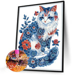 Cat-Full Round Diamond Painting-30x40cm