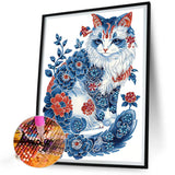 Cat-Full Round Diamond Painting-30x40cm