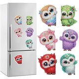 6/7Pcs/Set-Butterfly/Owl-Diamond Painting Magnet Refrigerator