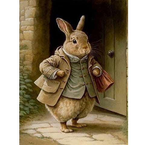 Gentleman Rabbit-Full Round Diamond Painting-30x40cm