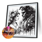 Beauty And The Beast-Full Round Diamond Painting-40x40cm