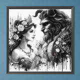 Beauty And The Beast-Full Round Diamond Painting-40x40cm