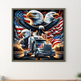 American Eagle-Full Round Diamond Painting-40x40cm