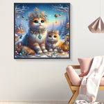 Cat-Full Round Diamond Painting-30x30cm