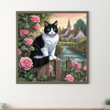 Cat-Full Round Diamond Painting-30x30cm